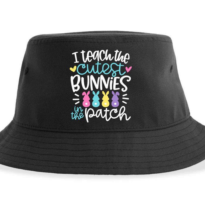 I Teach The Cutest Bunnies In The Patch Easter Teacher Sustainable Bucket Hat