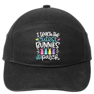 I Teach The Cutest Bunnies In The Patch Easter Teacher 7-Panel Snapback Hat