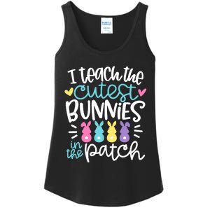 I Teach The Cutest Bunnies In The Patch Easter Teacher Ladies Essential Tank