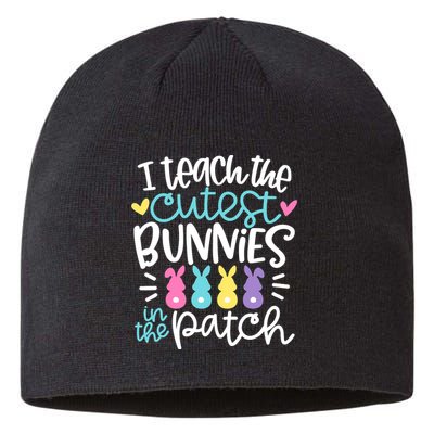 I Teach The Cutest Bunnies In The Patch Easter Teacher Sustainable Beanie
