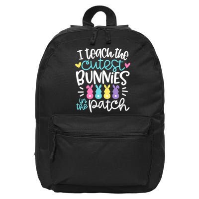 I Teach The Cutest Bunnies In The Patch Easter Teacher 16 in Basic Backpack