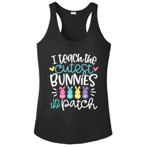 I Teach The Cutest Bunnies In The Patch Easter Teacher Ladies PosiCharge Competitor Racerback Tank