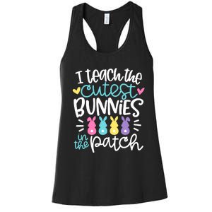 I Teach The Cutest Bunnies In The Patch Easter Teacher Women's Racerback Tank