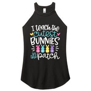 I Teach The Cutest Bunnies In The Patch Easter Teacher Women's Perfect Tri Rocker Tank