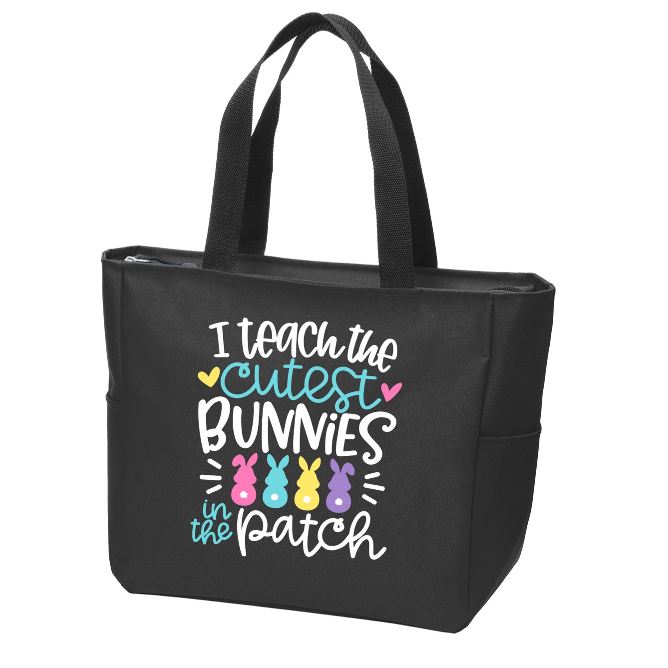I Teach The Cutest Bunnies In The Patch Easter Teacher Zip Tote Bag