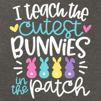 I Teach The Cutest Bunnies In The Patch Easter Teacher Cotton Canvas Backpack
