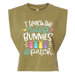 I Teach The Cutest Bunnies In The Patch Easter Teacher Garment-Dyed Women's Muscle Tee