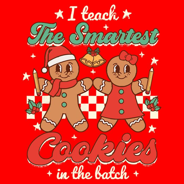 I Teach The Smartest Cookies In The Batch Teacher Christmas Button