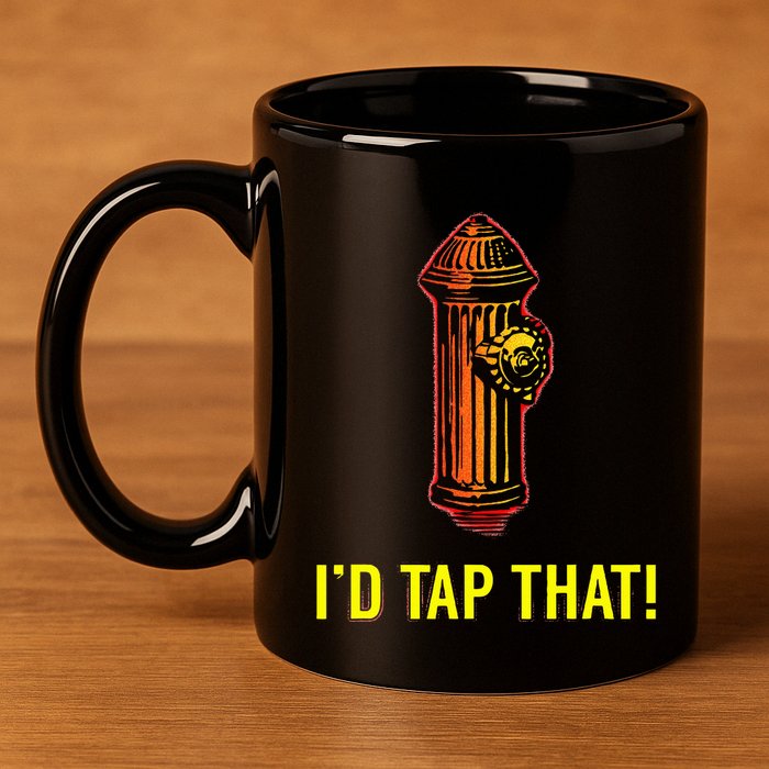 ID Tap That Funny Firefighter 11oz C Handle Ceramic Mug