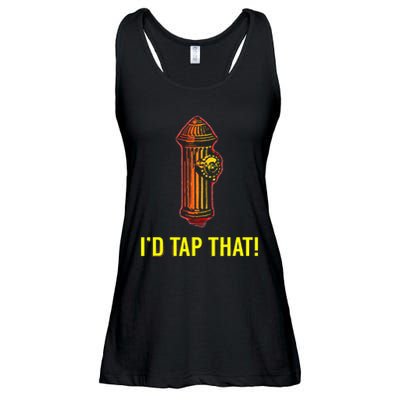 ID Tap That Funny Firefighter Ladies Essential Flowy Tank