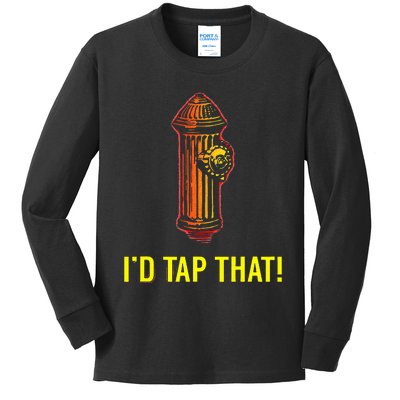 ID Tap That Funny Firefighter Kids Long Sleeve Shirt