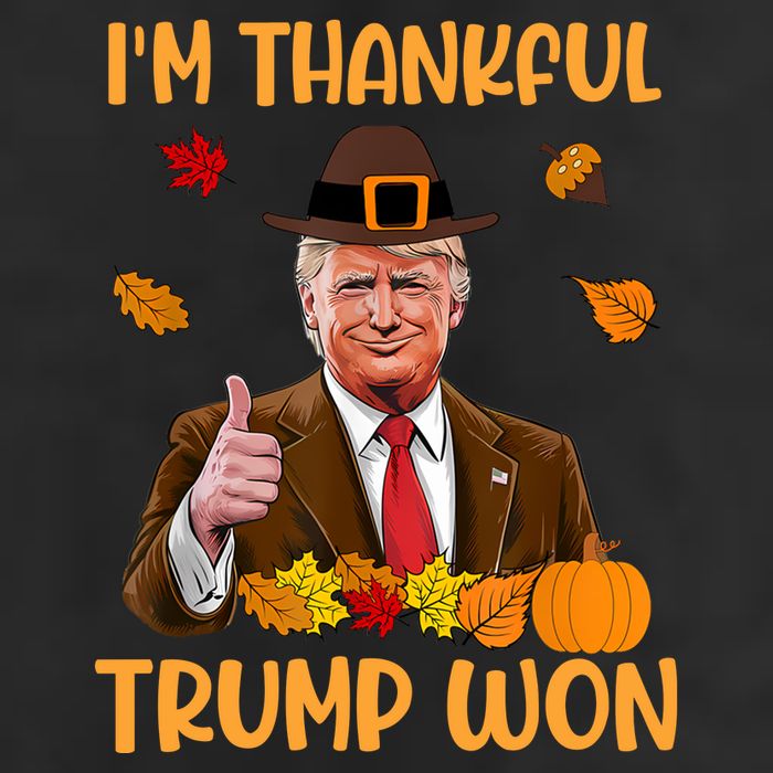 Im Thankful Trump Won Thanksgiving 7 Panel Mesh Trucker Snapback Hat