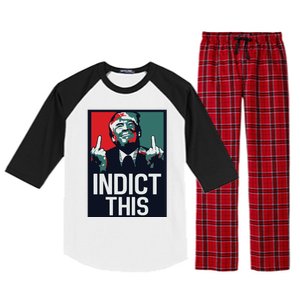 Indict This Trump Trump Not Guilty Trump Mugshot Raglan Sleeve Pajama Set