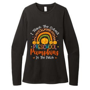 I Teach The Cutest Preschool Pumpkin Teacher Halloween Womens CVC Long Sleeve Shirt