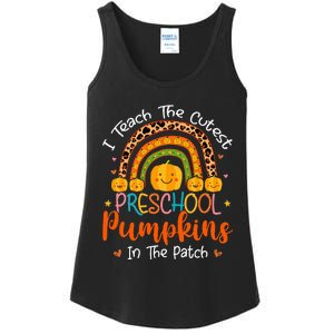 I Teach The Cutest Preschool Pumpkin Teacher Halloween Ladies Essential Tank