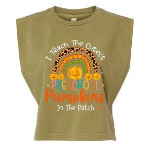 I Teach The Cutest Preschool Pumpkin Teacher Halloween Garment-Dyed Women's Muscle Tee