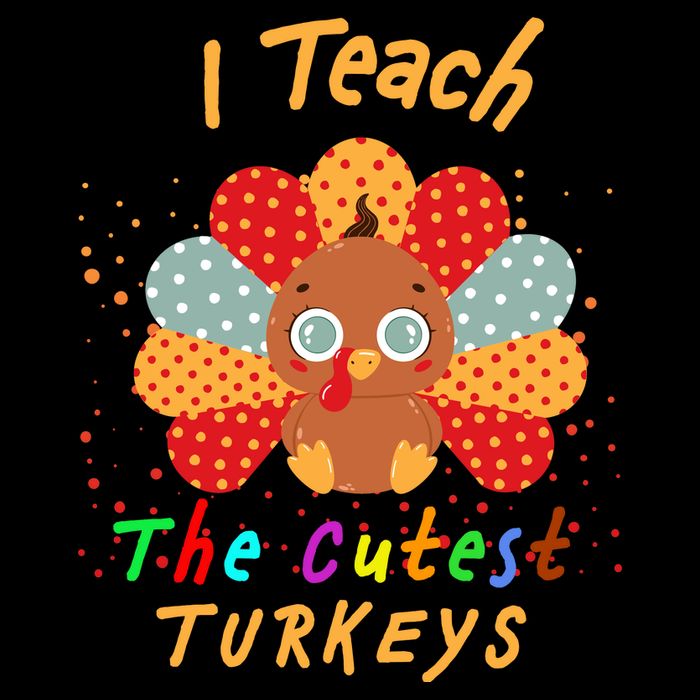 I Teach The Cutest Turkeys Cropped Pullover Crew