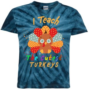 I Teach The Cutest Turkeys Kids Tie-Dye T-Shirt