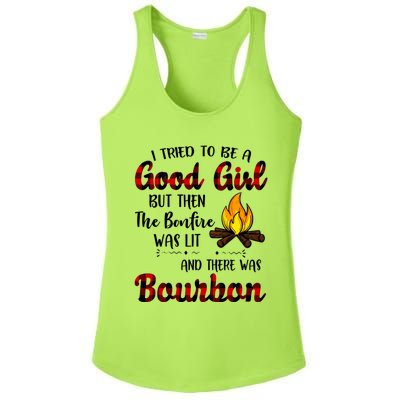 I Tried To Be A Good But Then The Bonfire Bourbon Gift Ladies PosiCharge Competitor Racerback Tank