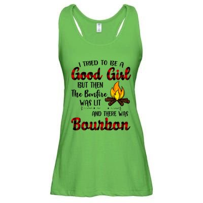 I Tried To Be A Good But Then The Bonfire Bourbon Gift Ladies Essential Flowy Tank