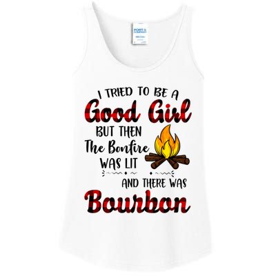 I Tried To Be A Good But Then The Bonfire Bourbon Gift Ladies Essential Tank