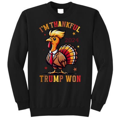 IM Thankful Trump Won Thanksgiving Trump Autumn Turkey 2024 Sweatshirt