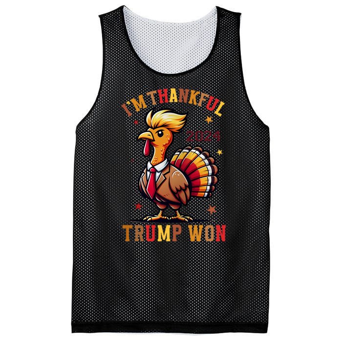 IM Thankful Trump Won Thanksgiving Trump Autumn Turkey 2024 Mesh Reversible Basketball Jersey Tank