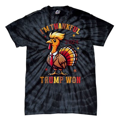 IM Thankful Trump Won Thanksgiving Trump Autumn Turkey 2024 Tie-Dye T-Shirt