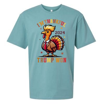 IM Thankful Trump Won Thanksgiving Trump Autumn Turkey 2024 Sueded Cloud Jersey T-Shirt