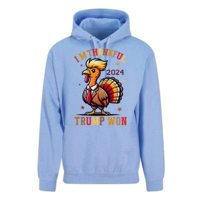 IM Thankful Trump Won Thanksgiving Trump Autumn Turkey 2024 Unisex Surf Hoodie