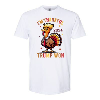 IM Thankful Trump Won Thanksgiving Trump Autumn Turkey 2024 Softstyle CVC T-Shirt