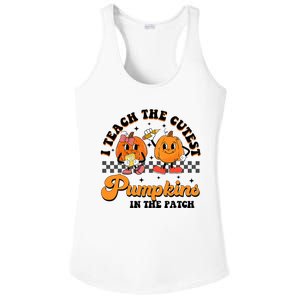 I Teach The Cutest Pumpkins In The Patch Halloween Teacher Ladies PosiCharge Competitor Racerback Tank