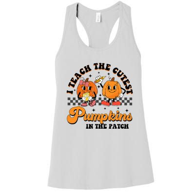 I Teach The Cutest Pumpkins In The Patch Halloween Teacher Women's Racerback Tank