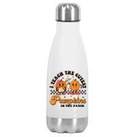 I Teach The Cutest Pumpkins In The Patch Halloween Teacher Stainless Steel Insulated Water Bottle