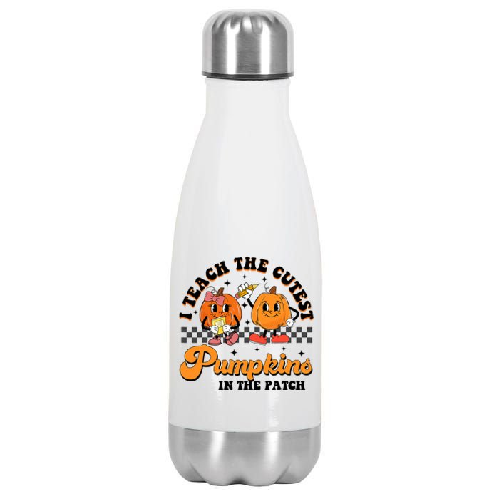 I Teach The Cutest Pumpkins In The Patch Halloween Teacher Stainless Steel Insulated Water Bottle