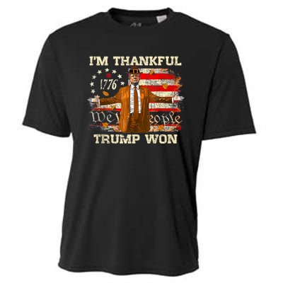 IM Thankful Trump Won Thanksgiving Turkey Fall Cooling Performance Crew T-Shirt