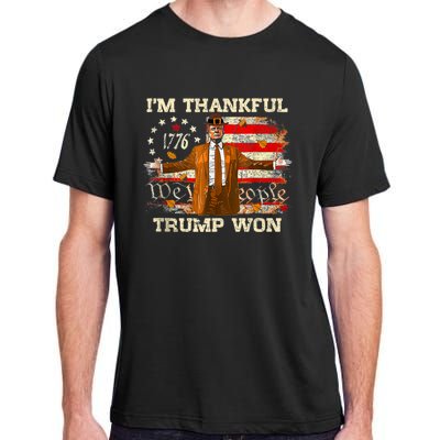 IM Thankful Trump Won Thanksgiving Turkey Fall Adult ChromaSoft Performance T-Shirt