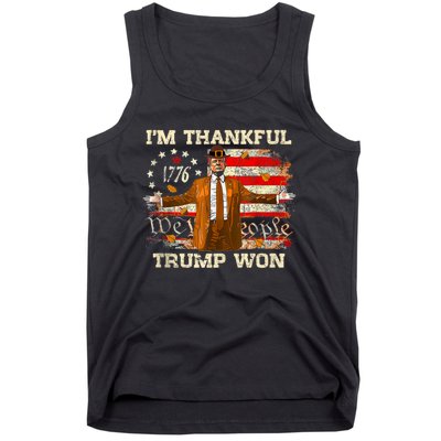 IM Thankful Trump Won Thanksgiving Turkey Fall Tank Top