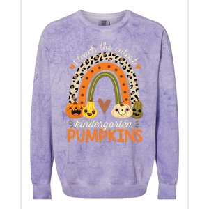 I Teach The Cutest Kindergarten Pumpkin Halloween Teacher Colorblast Crewneck Sweatshirt