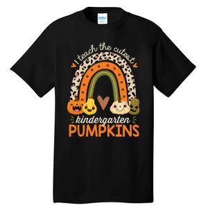 I Teach The Cutest Kindergarten Pumpkin Halloween Teacher Tall T-Shirt