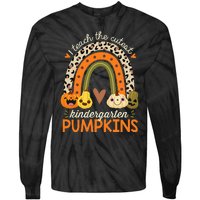 I Teach The Cutest Kindergarten Pumpkin Halloween Teacher Tie-Dye Long Sleeve Shirt