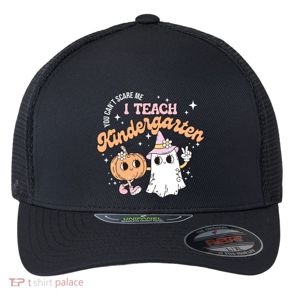 I Teach The Cutest Kindergarten Pumpkins Halloween Teacher Flexfit Unipanel Trucker Cap