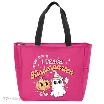 I Teach The Cutest Kindergarten Pumpkins Halloween Teacher Zip Tote Bag