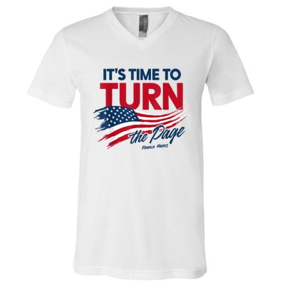 ItS Time To Turn The Page Kamala Harris President V-Neck T-Shirt