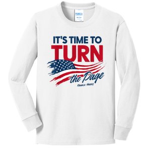 ItS Time To Turn The Page Kamala Harris President Kids Long Sleeve Shirt