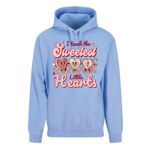 I Teach The Sweetest Hearts Retro Teacher Valentines Day Unisex Surf Hoodie