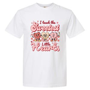 I Teach The Sweetest Hearts Retro Teacher Valentines Day Garment-Dyed Heavyweight T-Shirt