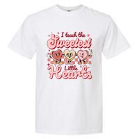 I Teach The Sweetest Hearts Retro Teacher Valentines Day Garment-Dyed Heavyweight T-Shirt