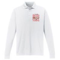 I Teach The Sweetest Hearts Retro Teacher Valentines Day Performance Long Sleeve Polo