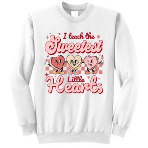 I Teach The Sweetest Hearts Retro Teacher Valentines Day Sweatshirt